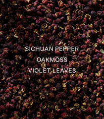 Notas aromáticas de pimienta de Sichuan musgo de roble y hoja de violeta
