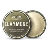 Victory Claymore bottle front shows strong hold for textured men's styles.