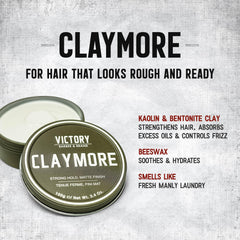 Victory Claymore jar close-up reveals beeswax blend for durable hold.