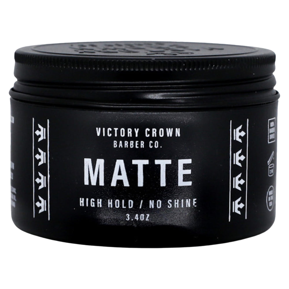 Victory Crown Pomada Mate: bote 3-4oz con fijación ligera y acabado natural sin brillo