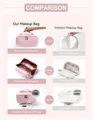 VIDIBESTY makeup bag full-zipper-closure keeps items secure and accessible.