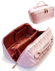 VIDIBESTY travel makeup bag large capacity with organized pockets for easy packing.