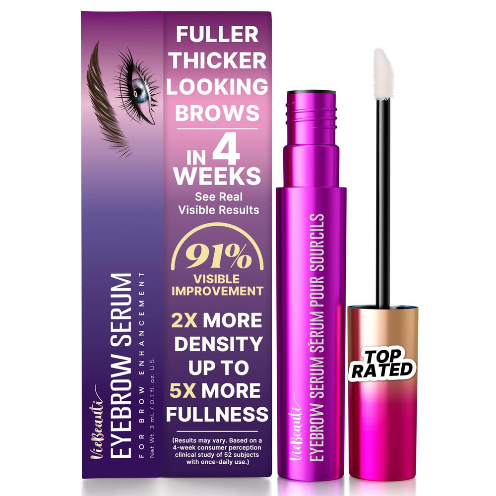 VieBeauti Eyebrow Growth Serum bottle close-up for precise application and fuller brows.