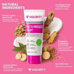 Vigority Phyto-Progest Cream creamy texture demonstrates smooth, fast absorption.