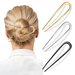 Vigorpace 3pcs French hair pins set in gold silver black for versatile elegant updos