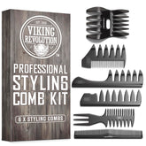 Viking Revolution 6-piece comb set front view for complete grooming versatility