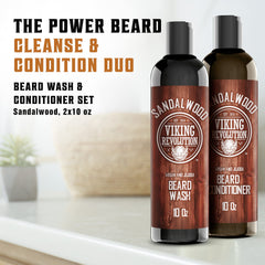 Viking Revolution beard conditioner bottle highlighting conditioning for softer beard.