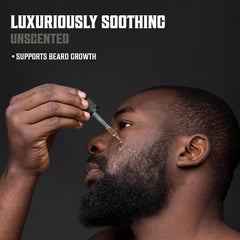 Close-up of a softened beard with natural shine using Viking Revolution.
