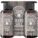 Viking Revolution beard wash bottle with argan and jojoba oils for nourishment