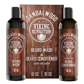 Viking Revolution beard wash bottle showing cleansing action for a refreshed beard.
