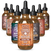 Viking Revolution Cedar and Pine Beard Oil bottle for daily conditioning.