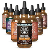 Viking Revolution Coffee Whiskey Beard Oil bottle pour for smooth beard care