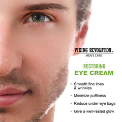 Crema ojos Viking Revolution con absorción rápida, piel fresca sin grasa.