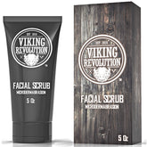 Viking Revolution exfoliante facial para hombres, limpia poros y suaviza la piel para un afeitado más cómodo.