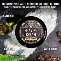 Viking Revolution shaving cream supports sensitive skin with gentle, conditioning ingredients.