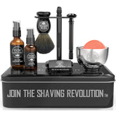 Viking Revolution luxury safety razor with balanced handle for a close, comfortable shave.