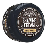 Viking Revolution luxury shaving cream with vanilla scent in jar for a smooth shave.