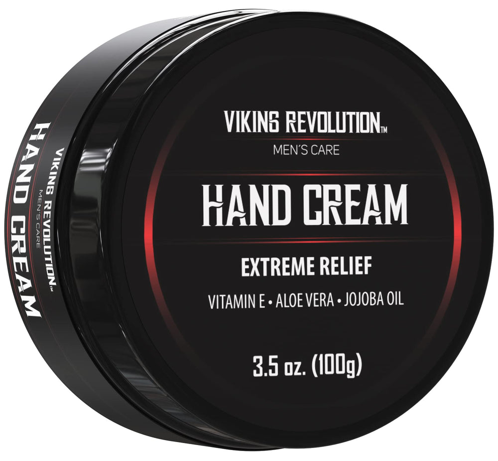 Viking Revolution men's hand cream bottle with a lightweight, fast-absorbing formula for smoother skin.