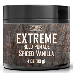 Pomada Viking Revolution en frasco, control extremo para peinados duraderos.