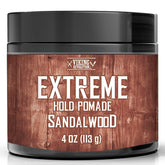 Viking Revolution pomada sandalwood: botella visible para fijación extrema y brillo sostenido.