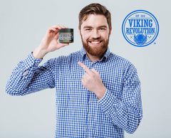 A classic pompadour styled with Viking Revolution pomade for lasting hold.