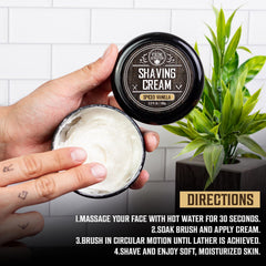 Viking Revolution shaving cream rich lather coating for a close, comfortable shave.