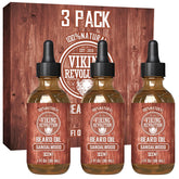 Viking Revolution Sandalwood Beard Oil bottle ready for daily grooming benefits