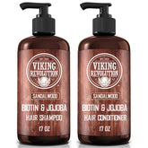 Viking Revolution sandalwood shampoo bottle with pump for easy daily use