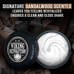 Viking Revolution shaving cream for sensitive skin reduces irritation while moisturizing