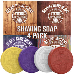 Viking Revolution 4-pack shaving soap pucks ready for daily use with 2.5oz each.
