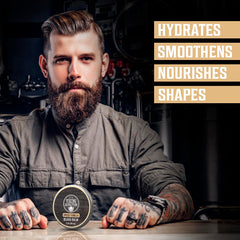Label on Viking Revolution Spiced Vanilla Beard Balm highlighting scent profile