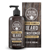 Viking Revolution Spiced Vanilla Beard Conditioner bottle promotes hydration for a softer beard