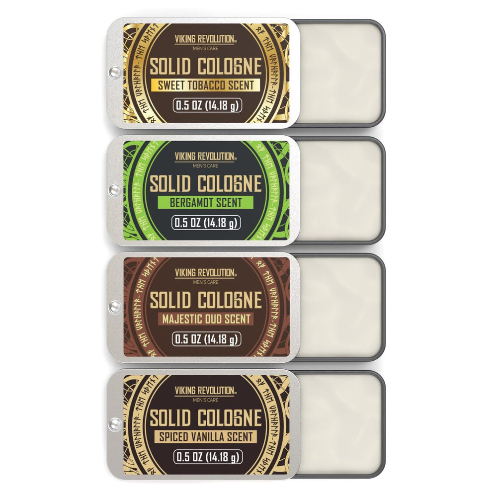 Viking Revolution spiced vanilla solid cologne bar for daily wear.