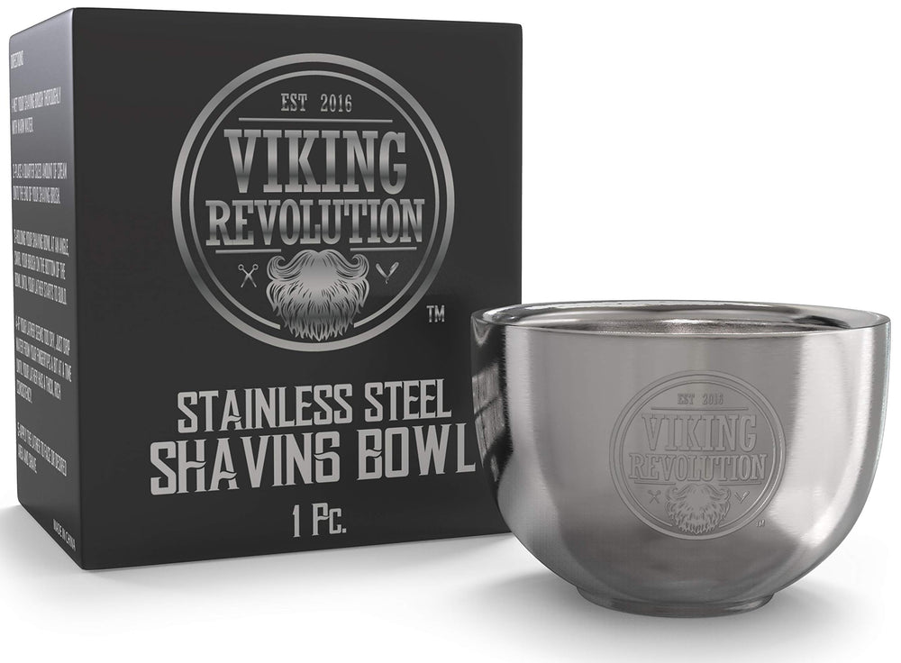 Viking Revolution stainless steel shaving bowl ready for daily lather
