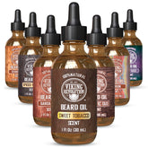 Viking Revolution Sweet Tobacco beard oil bottle with dropper for conditioning and scent.