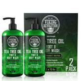 Viking Revolution Tea Tree Oil Body Wash bottle for daily cleansing and freshness.