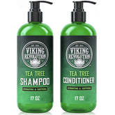 Viking Revolution Tea Tree Shampoo bottle delivering soothing hydration for dry scalp.