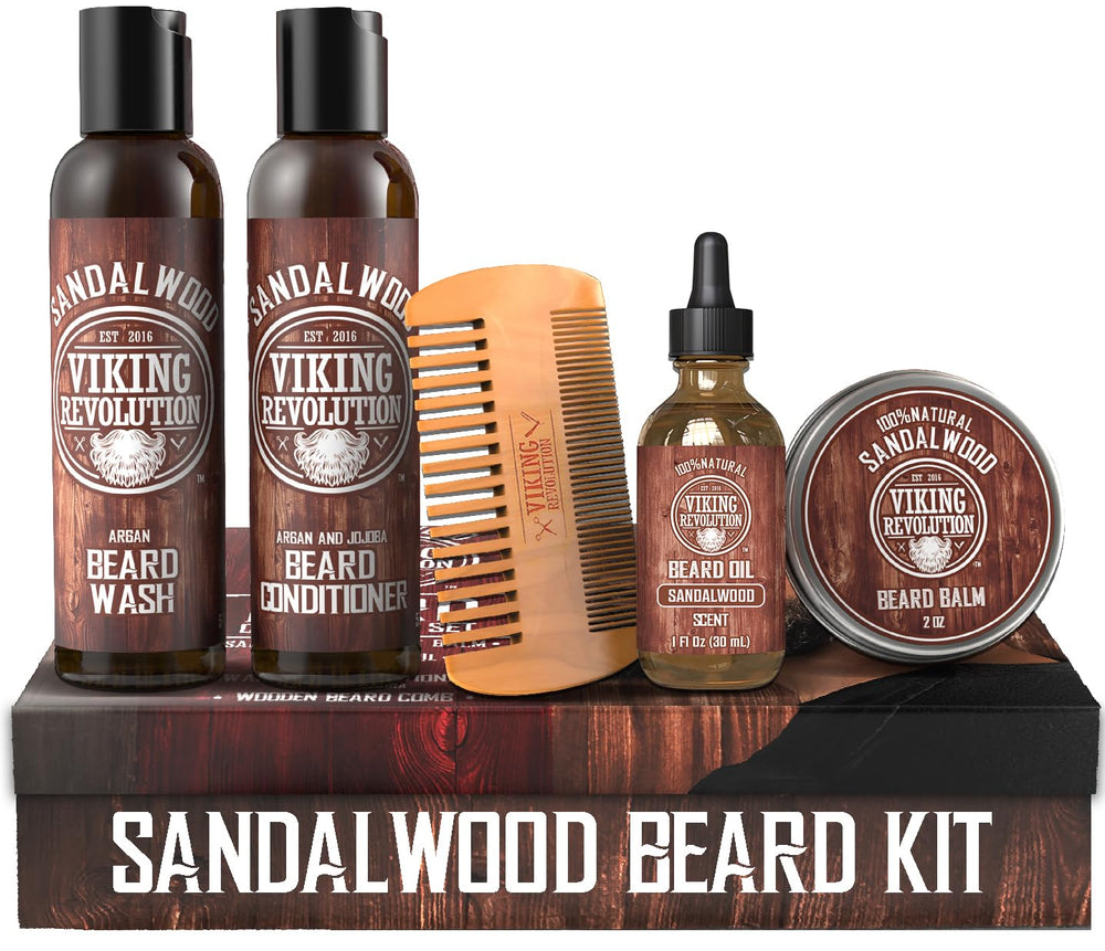 Viking Revolution Ultimate Beard Wash bottle pour offers a refreshing cleanse for daily grooming