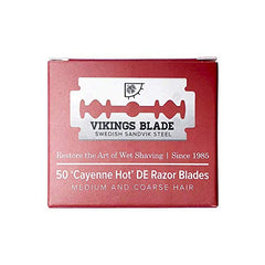 Vikings Blade Swedish steel platinum-coated blades deliver sharp, durable performance.