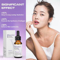 Viktairy Bakuchiol Serum, envase compacto ideal para rutina diaria de cuidado.