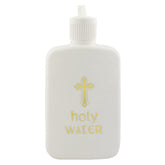 Village Gift Importers white holy water bottle with cross, ideal for home or church use
