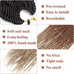 VIOLET Senegalese twist crochet hair 18 inch pre-looped for easy installation.