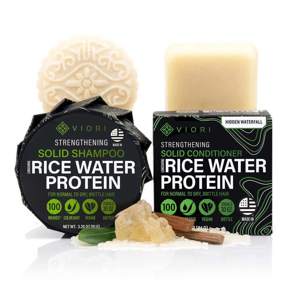 Viori Hidden Waterfall shampoo bar set front view for a clean, eco-friendly hair care routine.