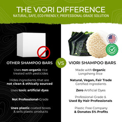 Viori travel-size bars demonstrate on-the-go cleansing and moisturizing convenience.