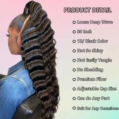 VIPPRETTY 30-inch deep wave wig for dramatic evening looks.