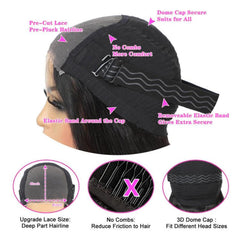 virginess Wear and Go wig 4x4 lace closure with breathable cap for comfort