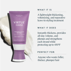 Virtue Flourish pump dispenser for precise, mess-free application and volume.