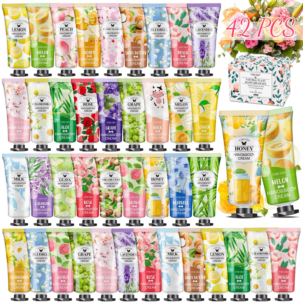 VISCOO 42 Pack crema de manos: regalo perfecto con 14 fragancias para cada día.