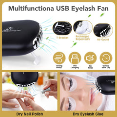 VISCOO eyelash extension kit lash fan speeds drying during practice.