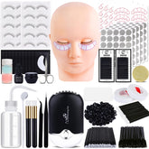 VISCOO eyelash extension kit mannequin head for practice and precision.